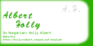 albert holly business card